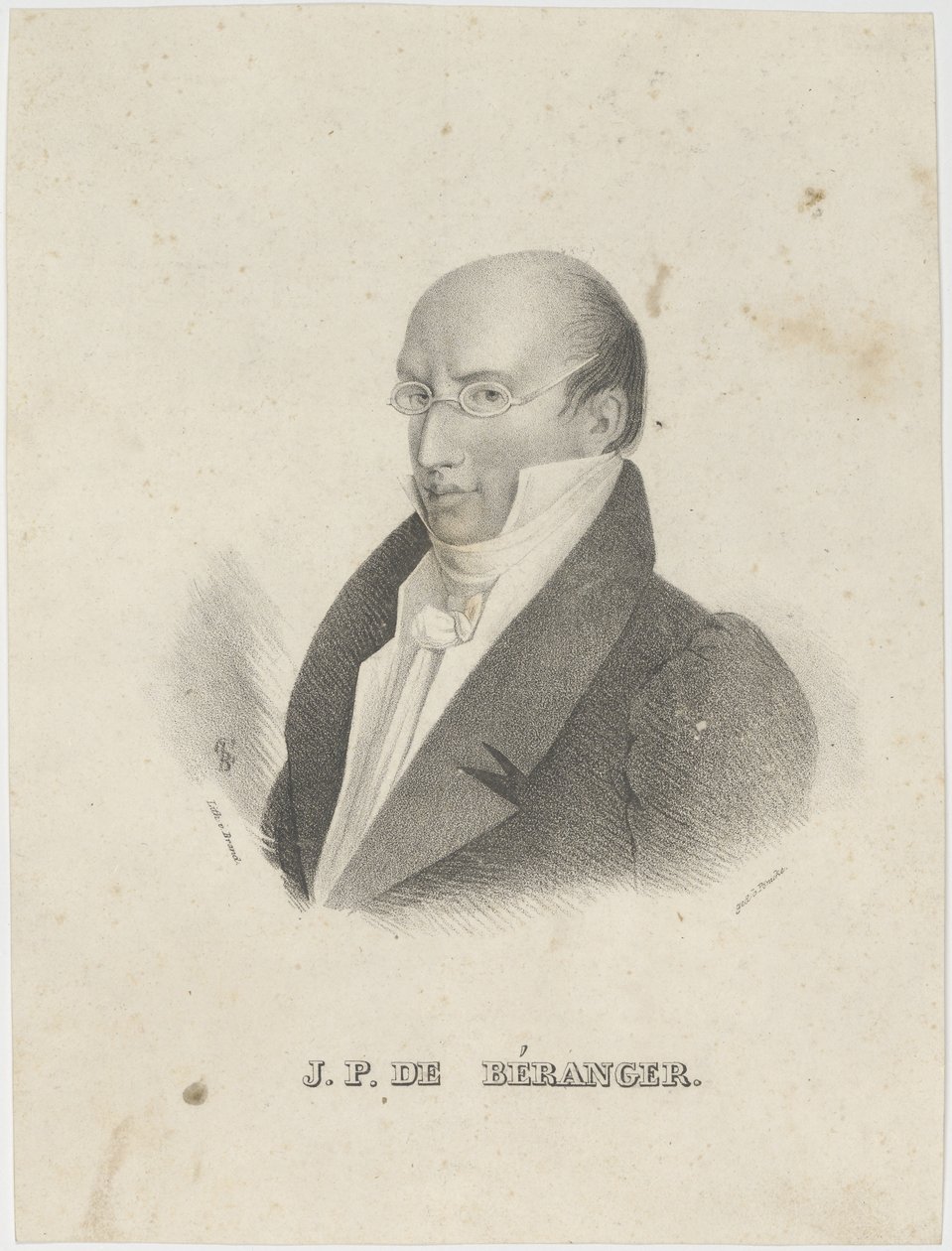 صورة لبيير جان دي بيرانغر 1780-1857. بواسطة كاسيلي براندت