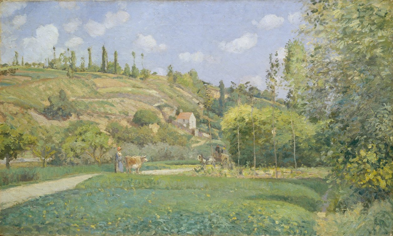 A Cowherd at Valhermeil، Auvers-sur-Oise بواسطة كميل يعقوب بيسارو