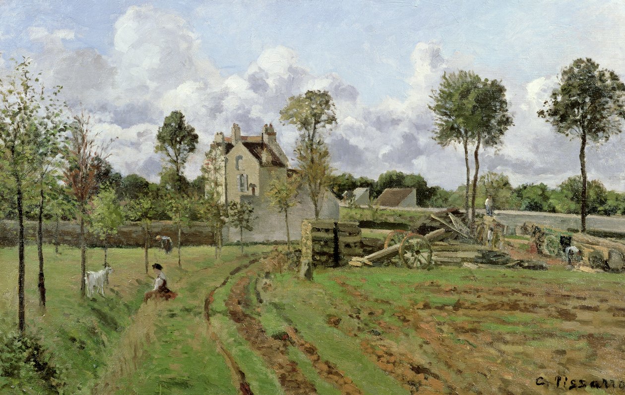 المناظر الطبيعية ، Louveciennes ، c.1872 بواسطة كميل يعقوب بيسارو