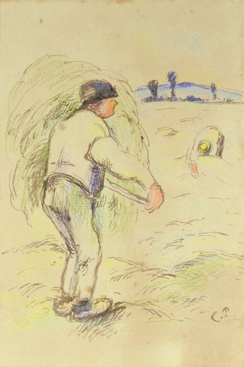 صناعة الفلاحين ، 1884 (مرحاض وحبر على ورق) بواسطة كميل يعقوب بيسارو