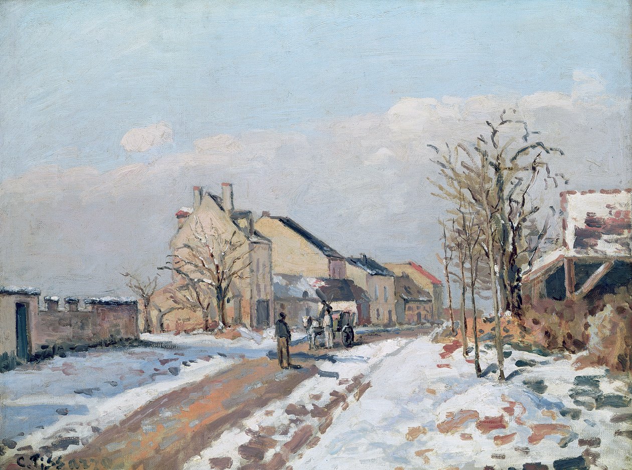 الطريق من Gisors إلى Pontoise ، Snow Effect ، 1872 بواسطة كميل يعقوب بيسارو