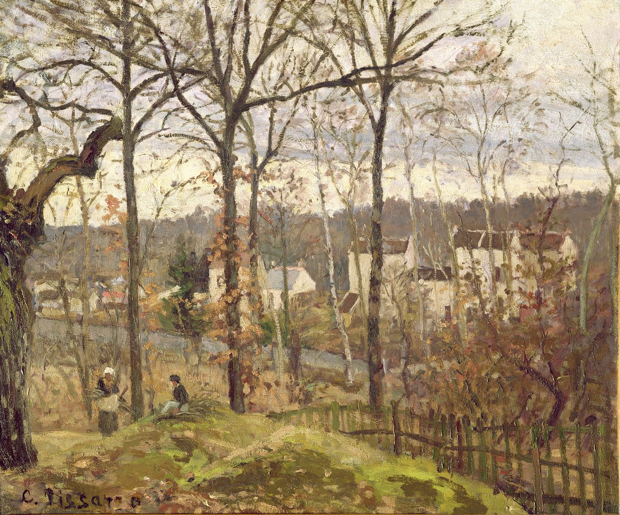 المناظر الطبيعية الشتوية في Louveciennes ، c.1870 بواسطة كميل يعقوب بيسارو