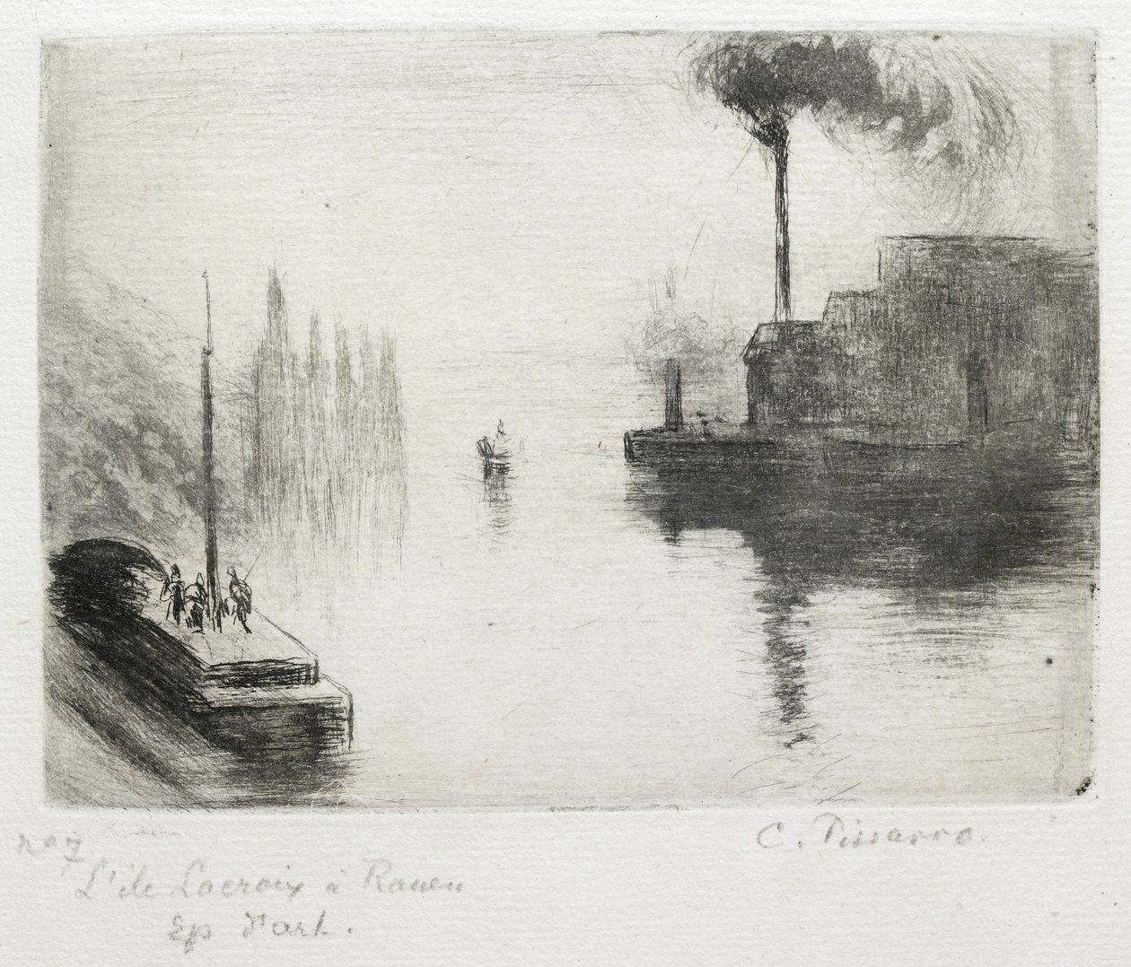 L&39;Ile Lacroix ، à Rouen ، 1883 (نقطة جاف ، حفر ، فرشاة معدنية وعضة مفتوحة) بواسطة كميل يعقوب بيسارو