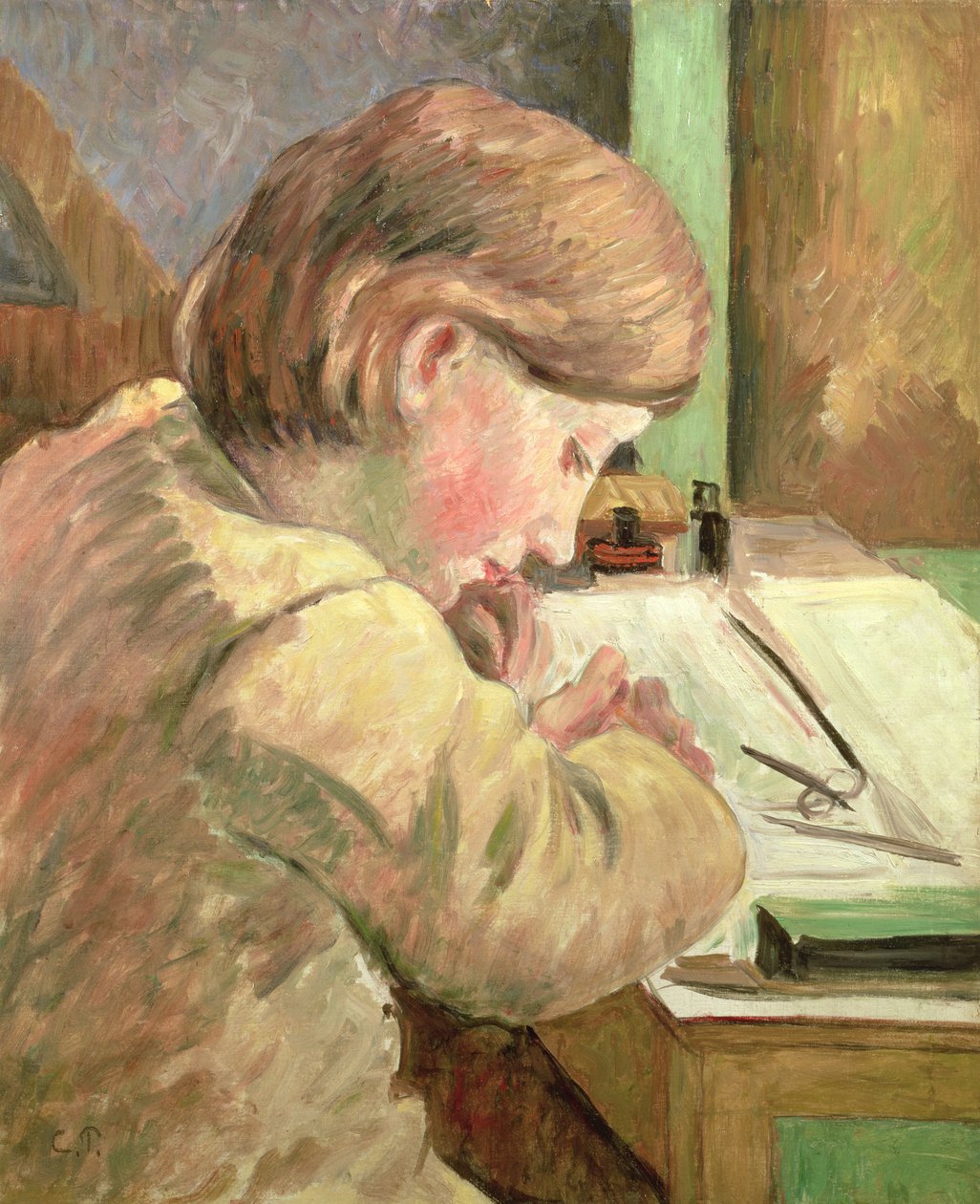 بول الكتابة ، c.1894 بواسطة كميل يعقوب بيسارو