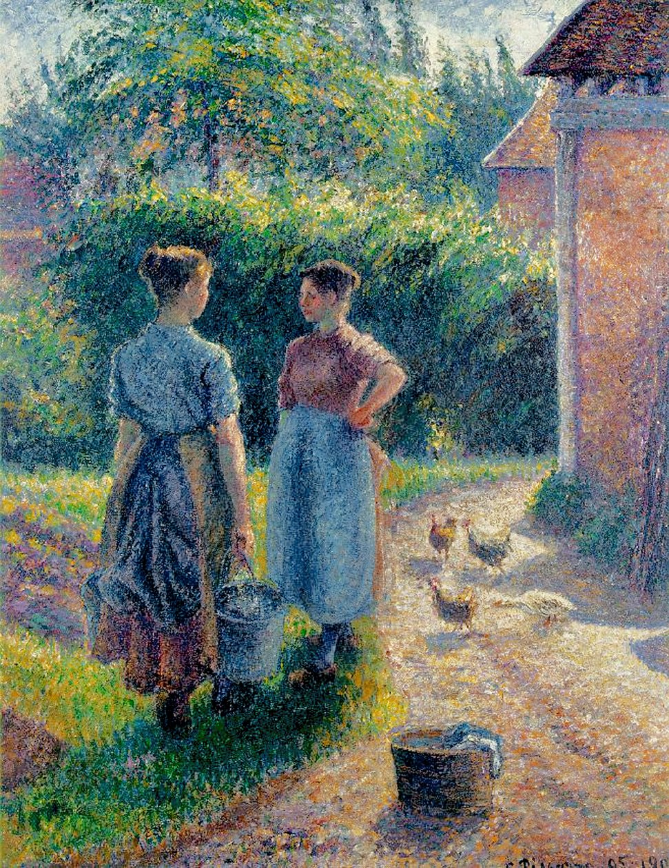 نساء فلاحات يتحدثن في Eragny ، 1895-1902 بواسطة كميل يعقوب بيسارو