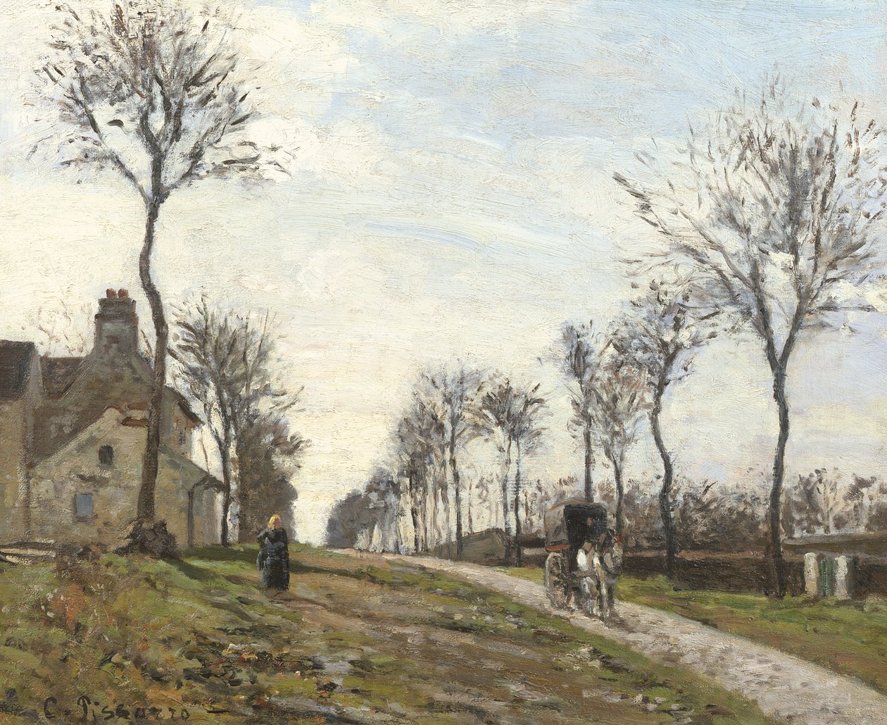 الطريق في Louveciennes ، 1870 بواسطة كميل يعقوب بيسارو