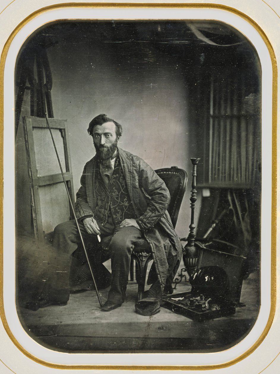 صورة شخصية في استوديو الرسم ، ج. 1843. بواسطة كميل دولارد