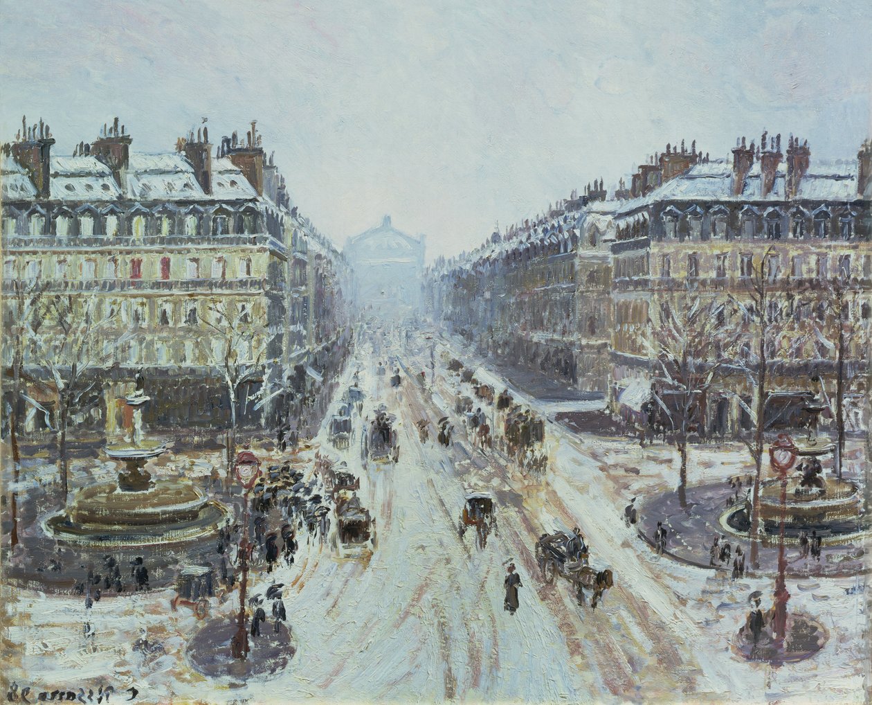 Avenue de l&39;Opera - تأثير الثلج ، 1898 بواسطة كميل يعقوب بيسارو