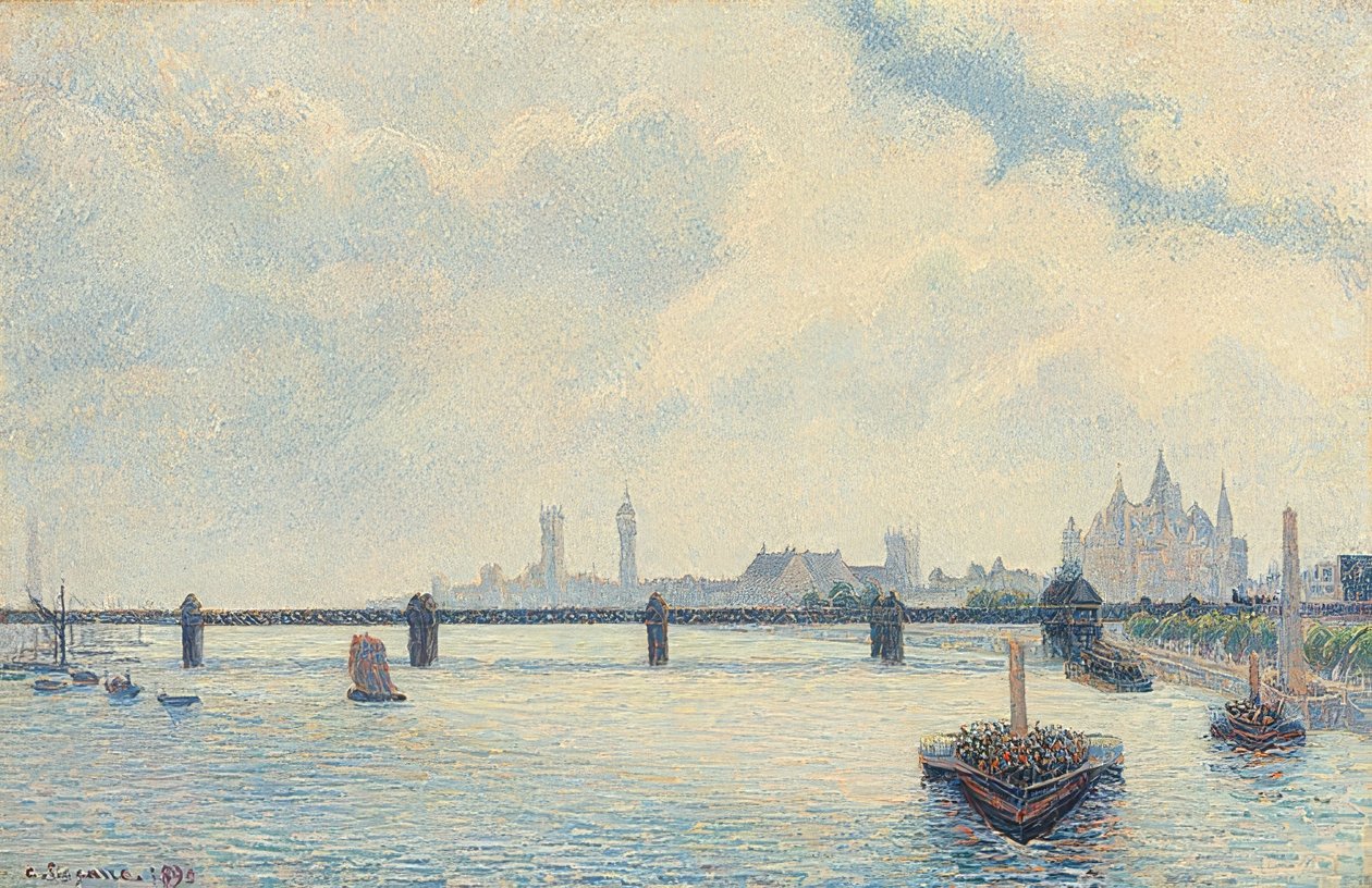 جسر تشارينج كروس ، لندن. 1890 بواسطة كميل يعقوب بيسارو