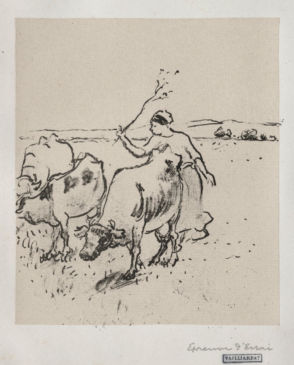راعي البقر ، ج. 1899. بواسطة كميل يعقوب بيسارو