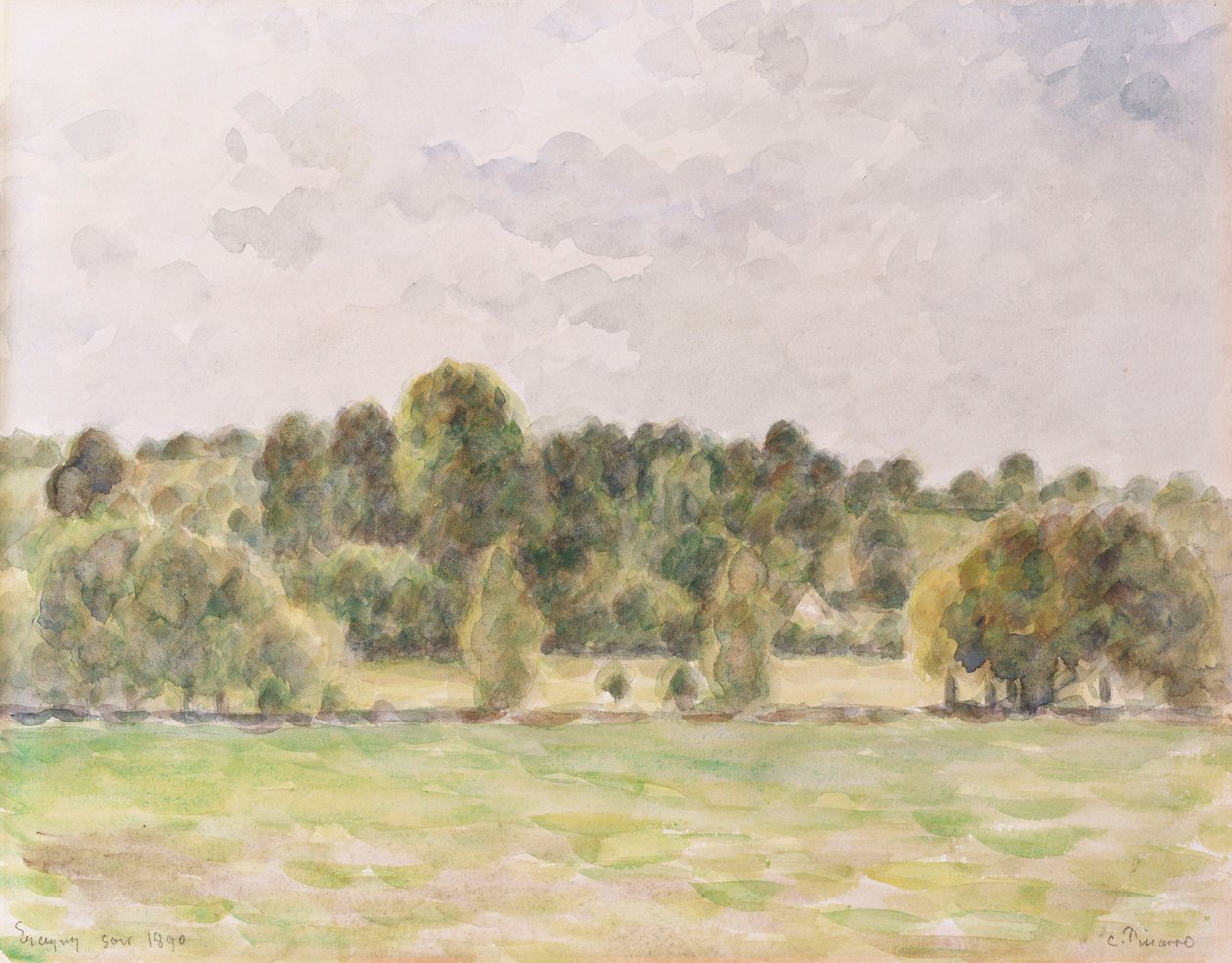 مساء Eragny ، 1890 بواسطة كميل يعقوب بيسارو