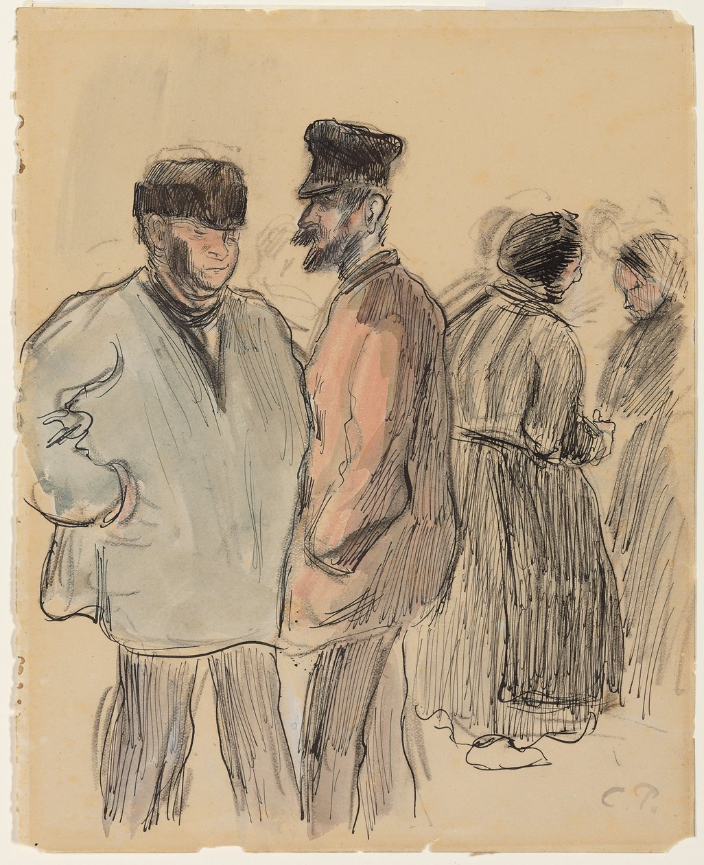 مجموعة من الناس في السوق ، Gisors. مجموعة ارقام السوق جيزور 1891 بواسطة كميل يعقوب بيسارو