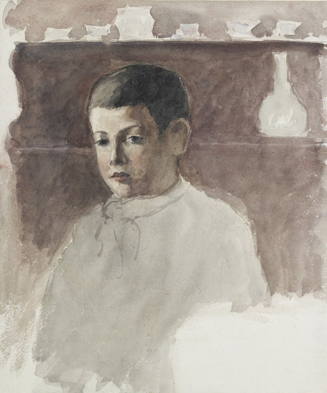 صورة نصفية لوسيان بيسارو (1863-1944) ، ج. 1875 (ألوان مائية فوق الفحم) بواسطة كميل يعقوب بيسارو