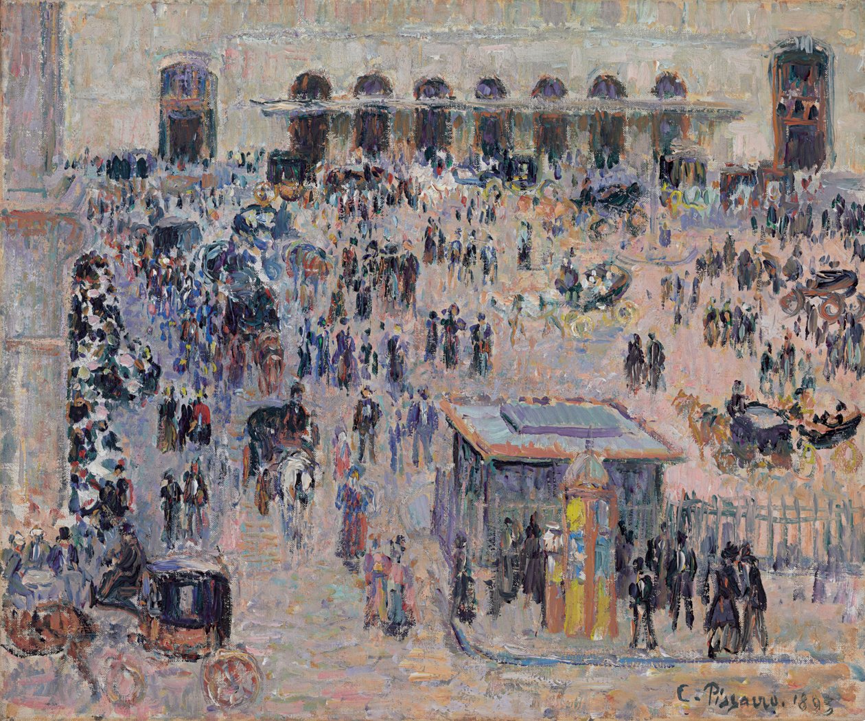 Place du Havre and Gare Saint-Lazare، 1893 بواسطة كميل يعقوب بيسارو