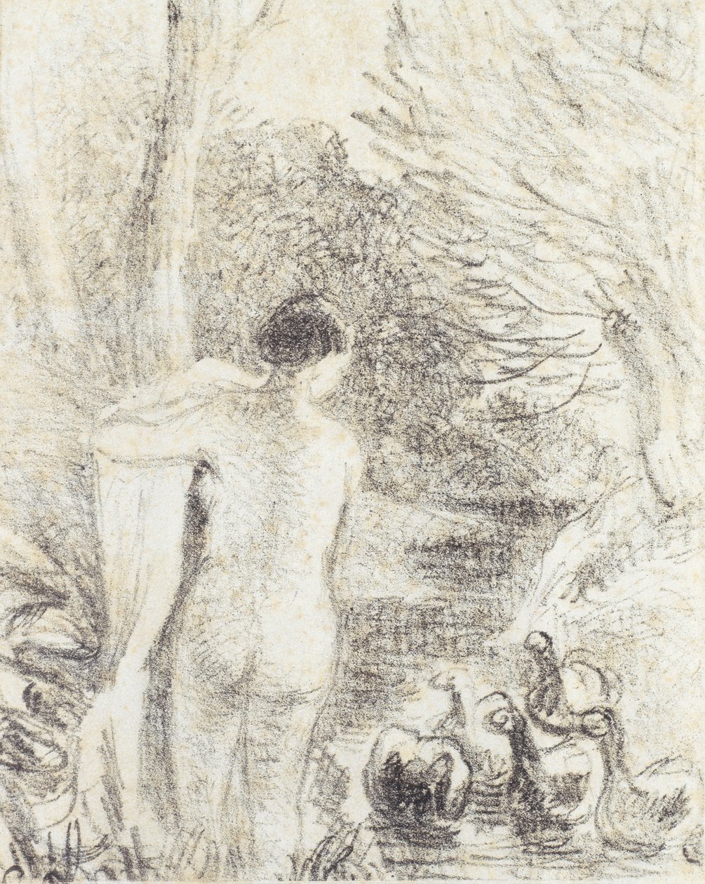 عري مع البجع ، c.1895 (دراسة لـ 258996) بواسطة كميل يعقوب بيسارو