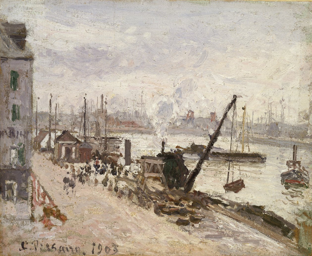 رصيف الميناء في لوهافر ، 1903 (زيت على باتيست) بواسطة كميل يعقوب بيسارو