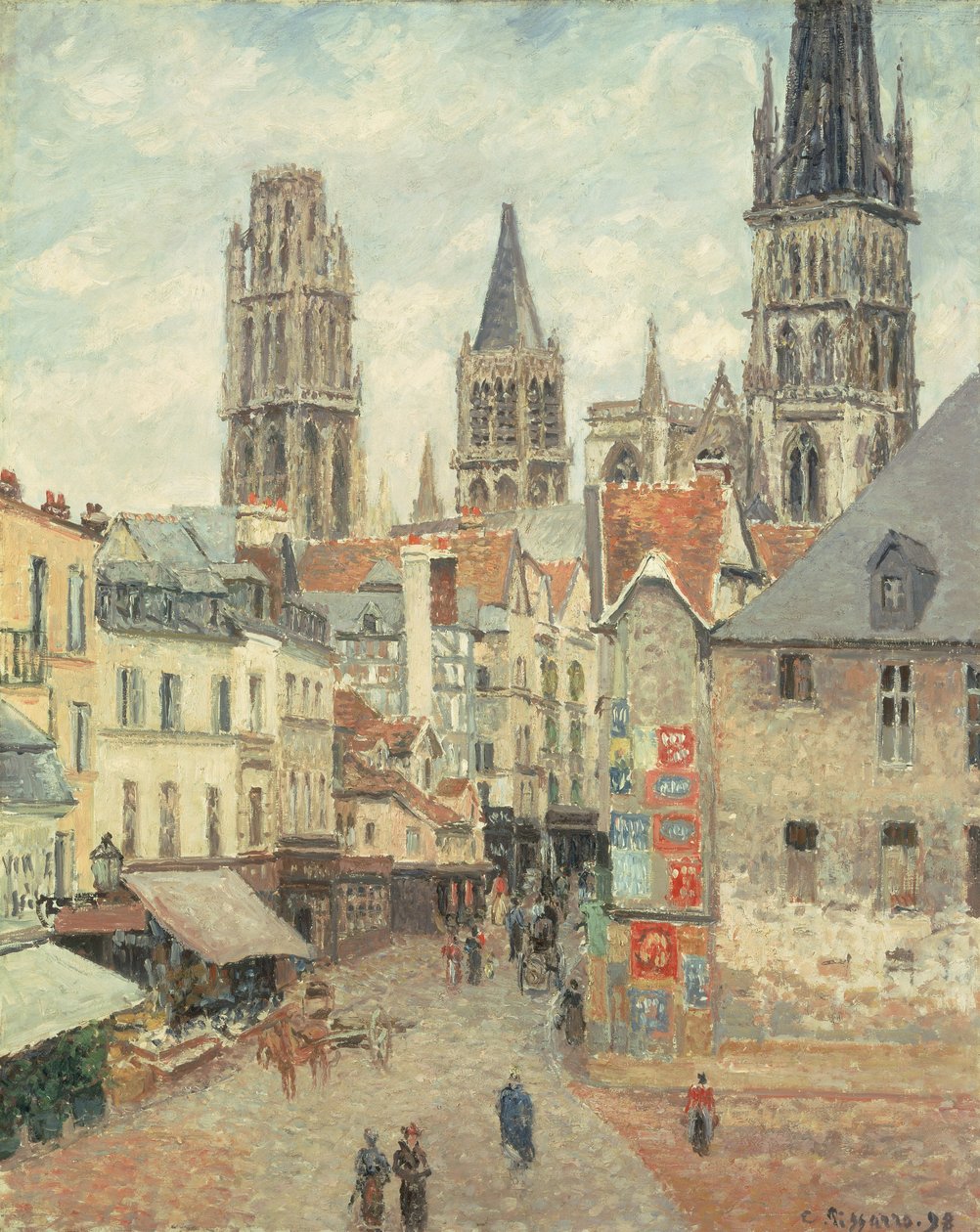 Rue de l "epicerie في روان ، صباح يوم رمادي ، 1898 بواسطة كميل يعقوب بيسارو