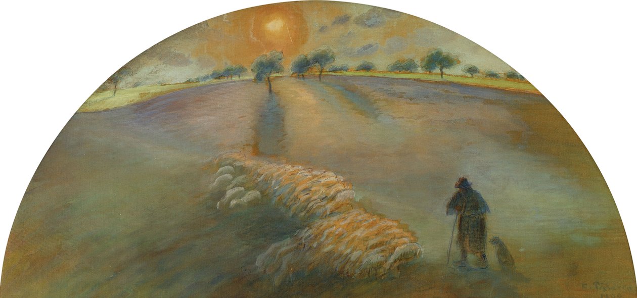الراعي والأغنام ؛ الراعي والأغنام ، 1890 بواسطة كميل يعقوب بيسارو