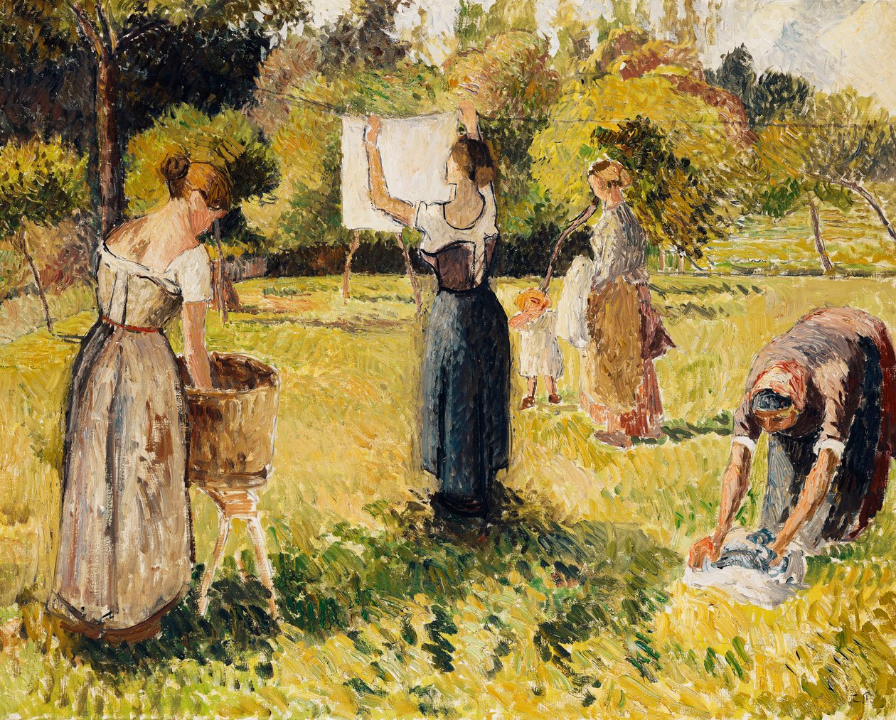 دراسة الغسالات في Eragny. Les Laveuses ، etude ، a Eragny ، c. 1901 بواسطة كميل يعقوب بيسارو