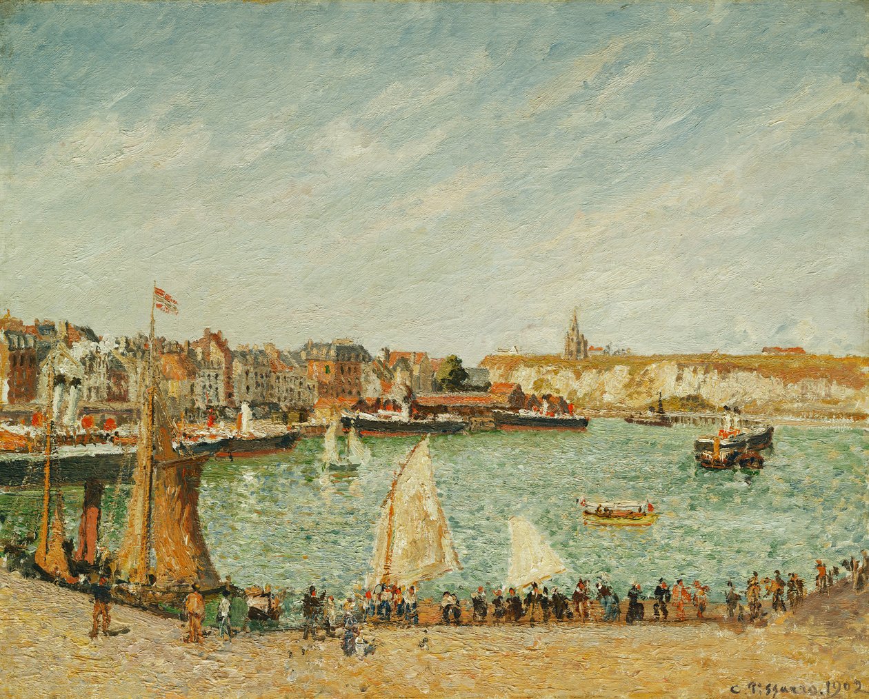 شمس الظهيرة ، ميناء دييب الخارجي ؛ L "Apres-Midi، Soleil، Avant-Port de Dieppe، 1902 بواسطة كميل يعقوب بيسارو