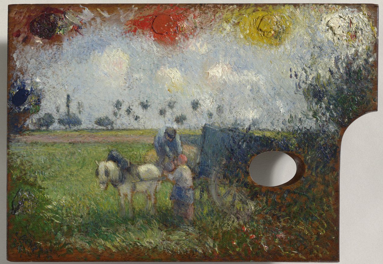 لوحة الفنان مع مناظر طبيعية ، 1878-80 بواسطة كميل يعقوب بيسارو