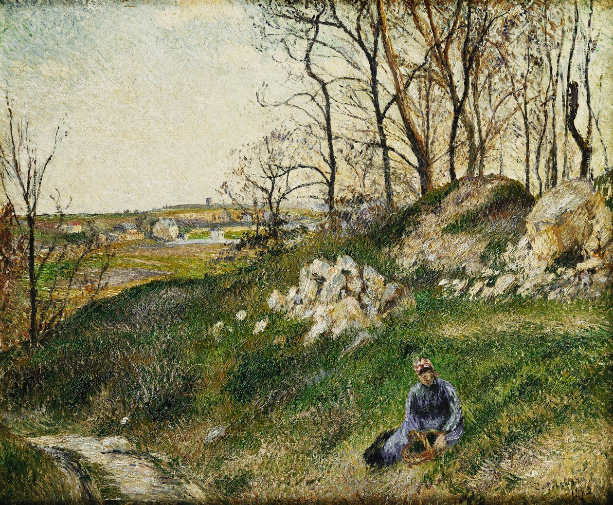 ملتقطي الملفوف ، بونتواز ؛ Les Carrieres du Chou ، بونتواز ، 1882 بواسطة كميل يعقوب بيسارو