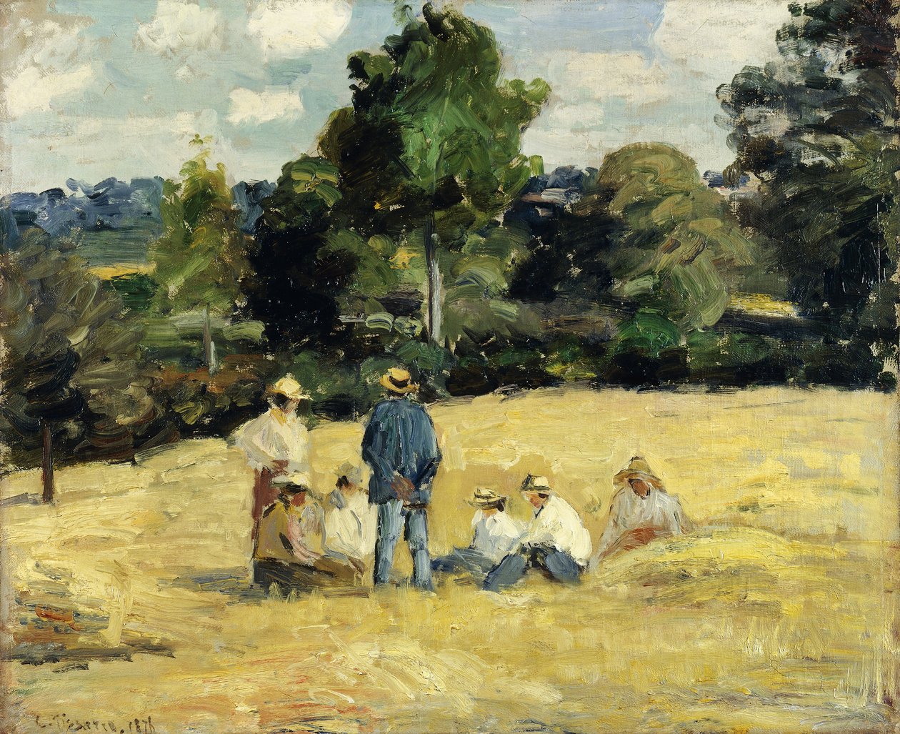 The Harvesters Rest ، مونفوكو ؛ Le Repos des Moissoneurs، Monfoucault، 1875 بواسطة كميل يعقوب بيسارو