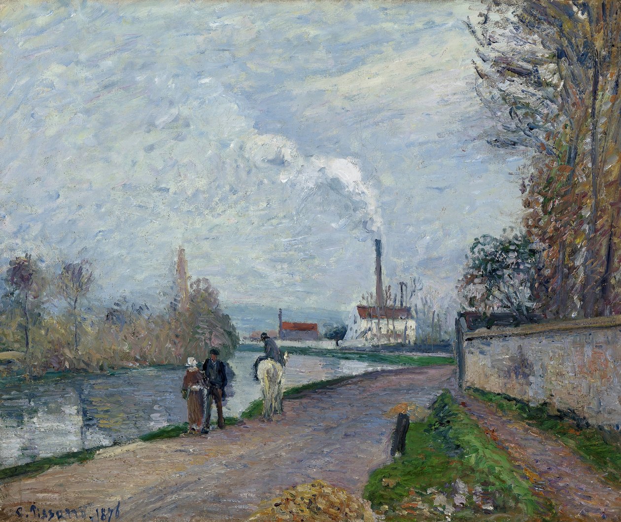 The Oise قرب Pontoise in Gray Weather ، 1876 بواسطة كميل يعقوب بيسارو