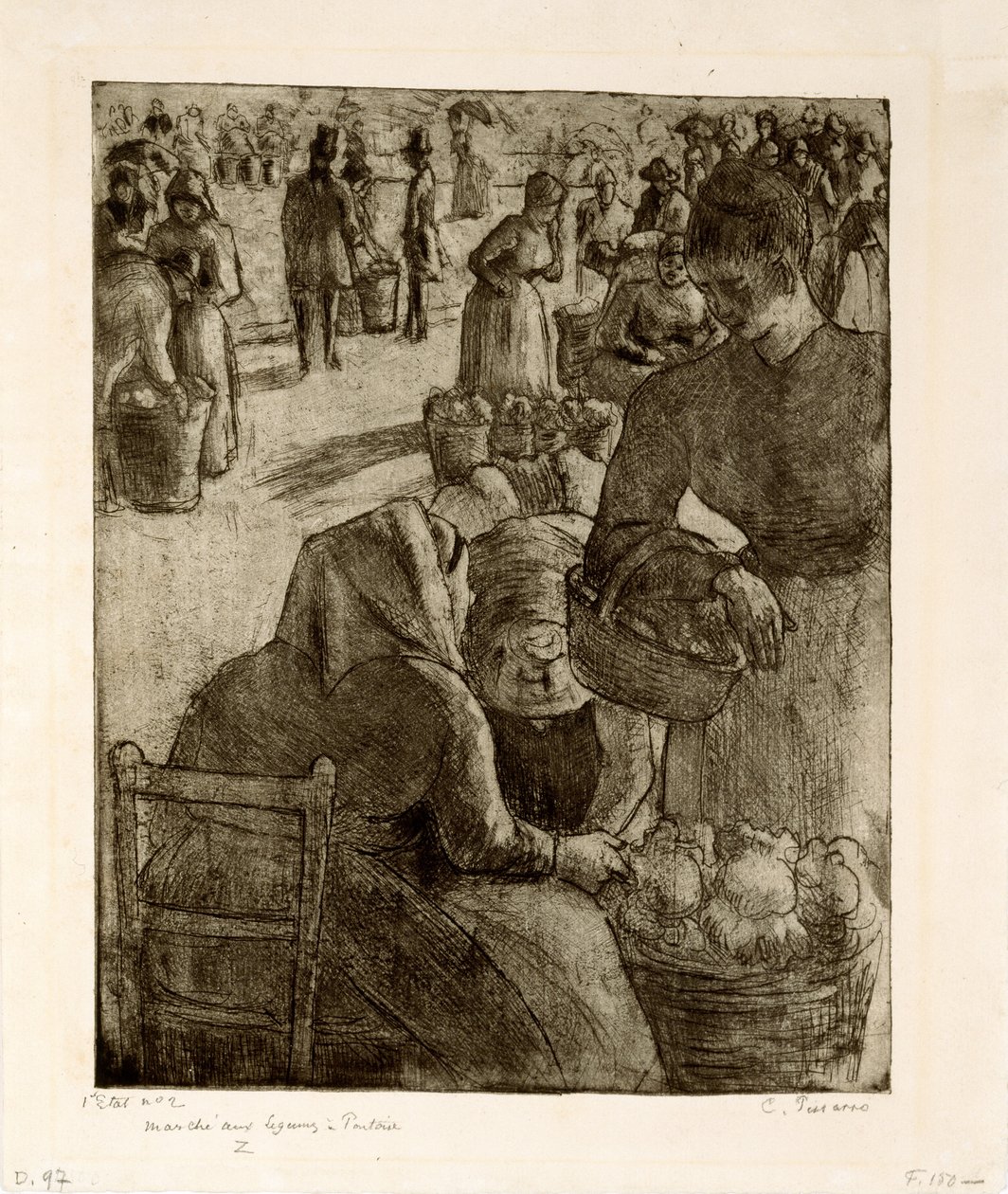 سوق الخضار في بونتواز ، 1891 بواسطة كميل يعقوب بيسارو