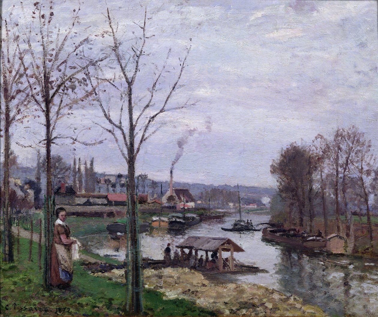 The Washing House ، Pontoise Port-Marly ، أو The Wash-house ، 1872 بواسطة كميل يعقوب بيسارو