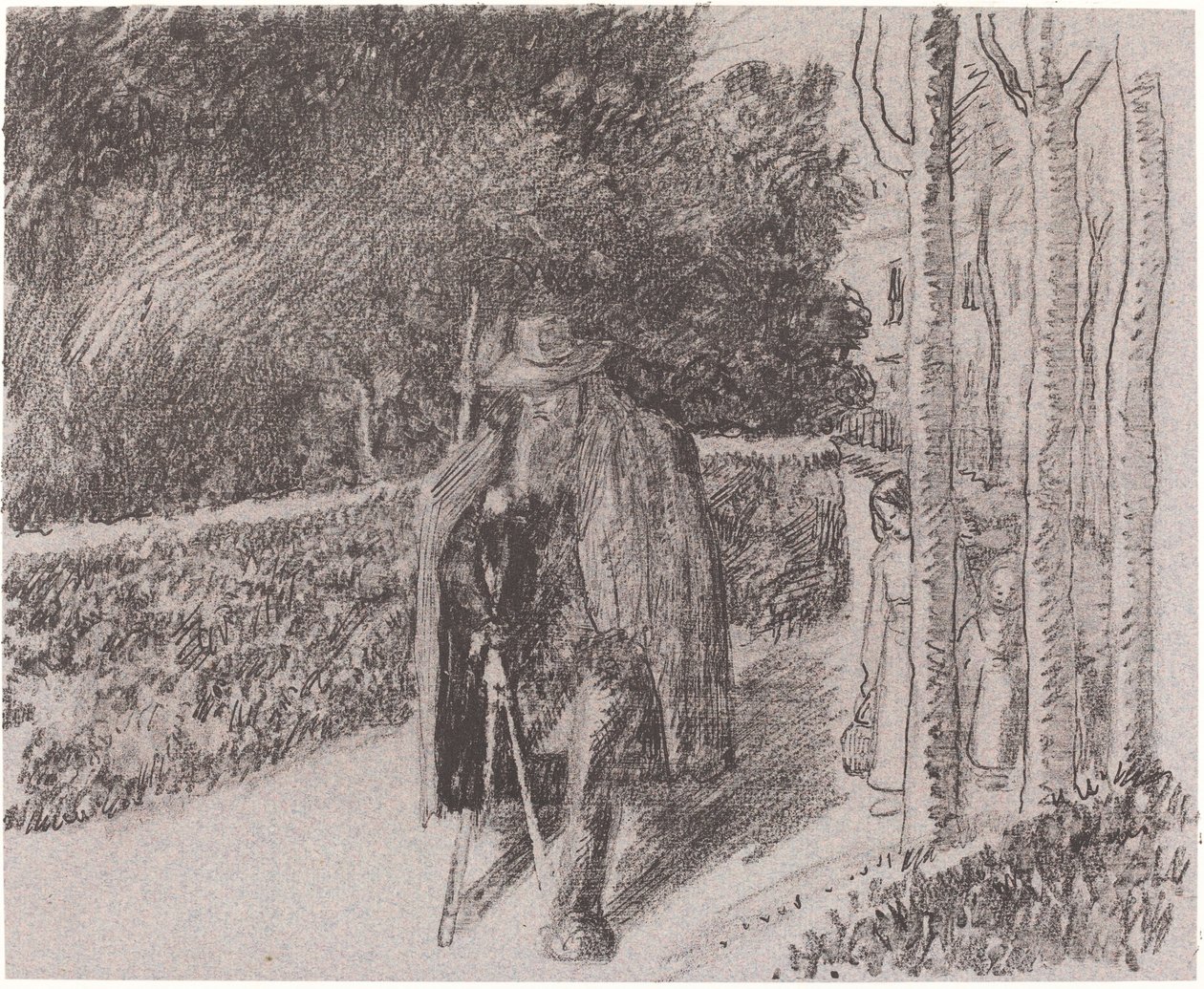 متسول مع عكاز منديانت لا بيكيل ، 1897. بواسطة كميل بيسارو