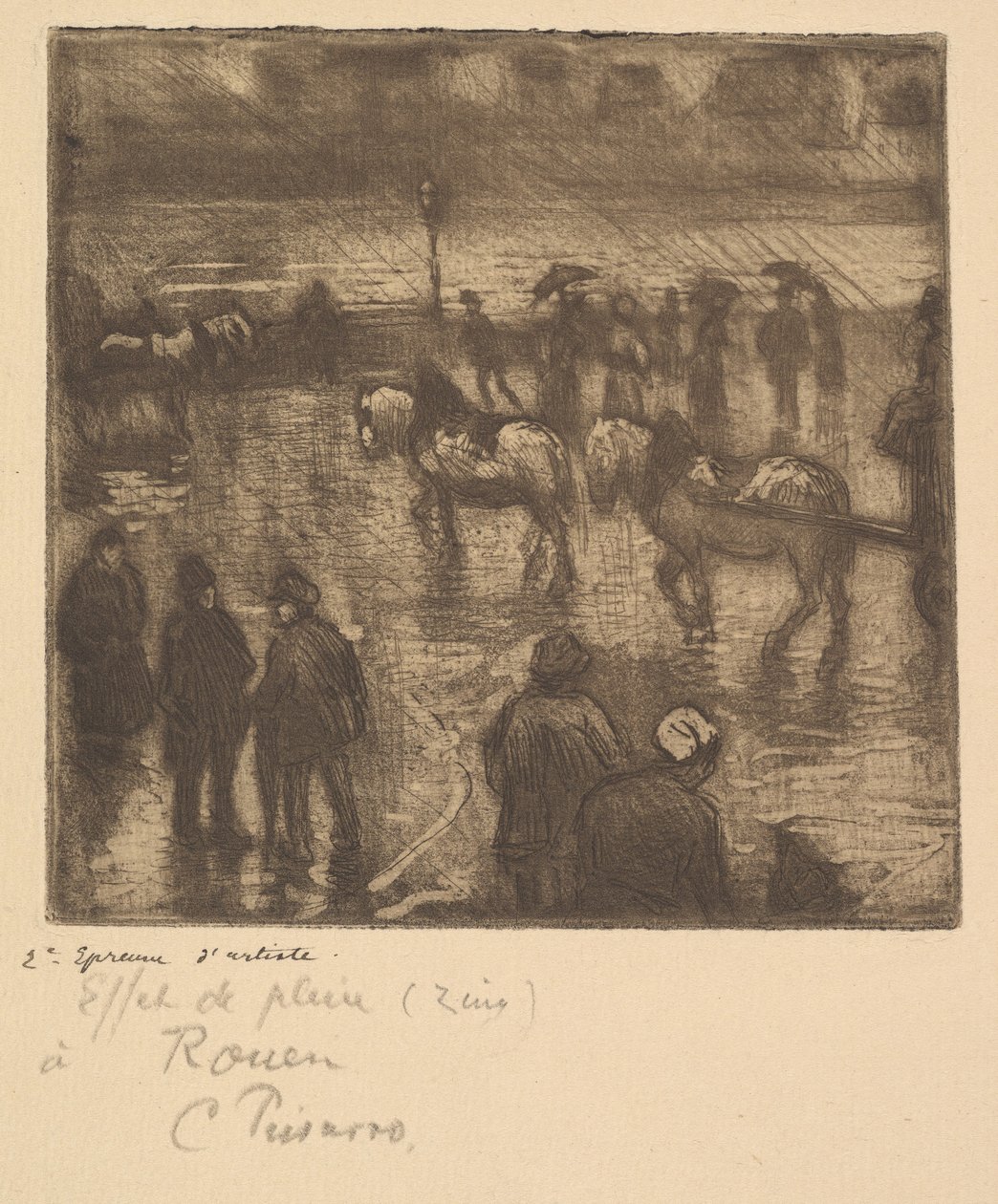 انطباعات المطر ، روان ، 1883. بواسطة كميل يعقوب بيسارو
