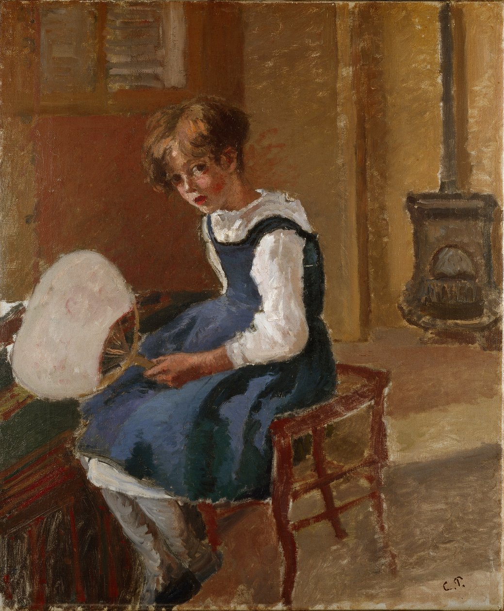جين تحمل مروحة ، c1873 بواسطة كميل بيسارو
