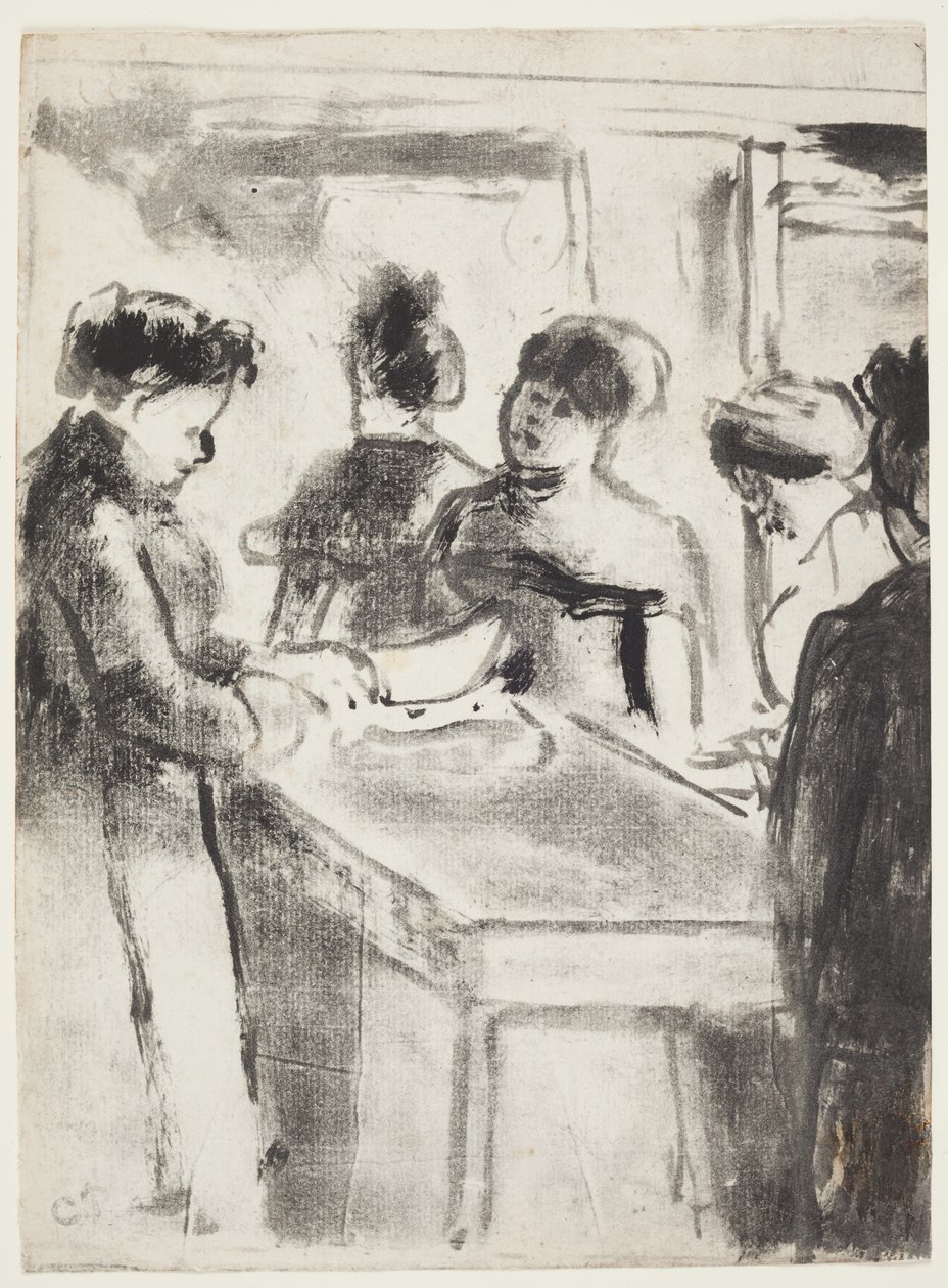 La Charcuterie (The Pork Butcher) 1895 (أحادي النمط مع تلوين يدوي بالحبر النقش الغائر) بواسطة كميل يعقوب بيسارو