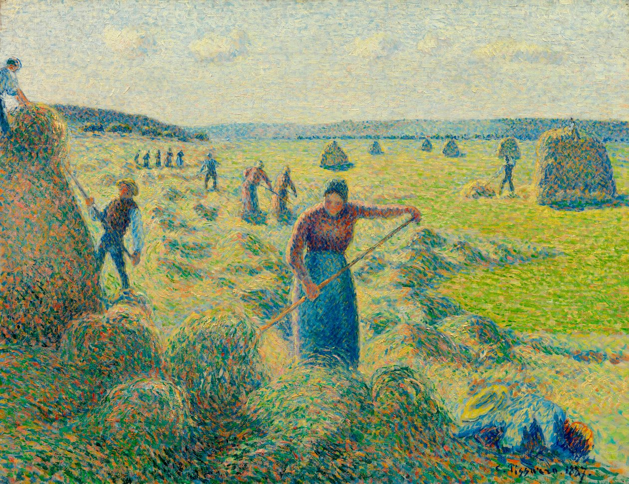 صناعة القش ، إيراغني (فرنسا) (صناعة التبن ، إيراجني) - رسم لكاميل بيسارو (1830-1903) ، زيت على قماش بواسطة كميل بيسارو