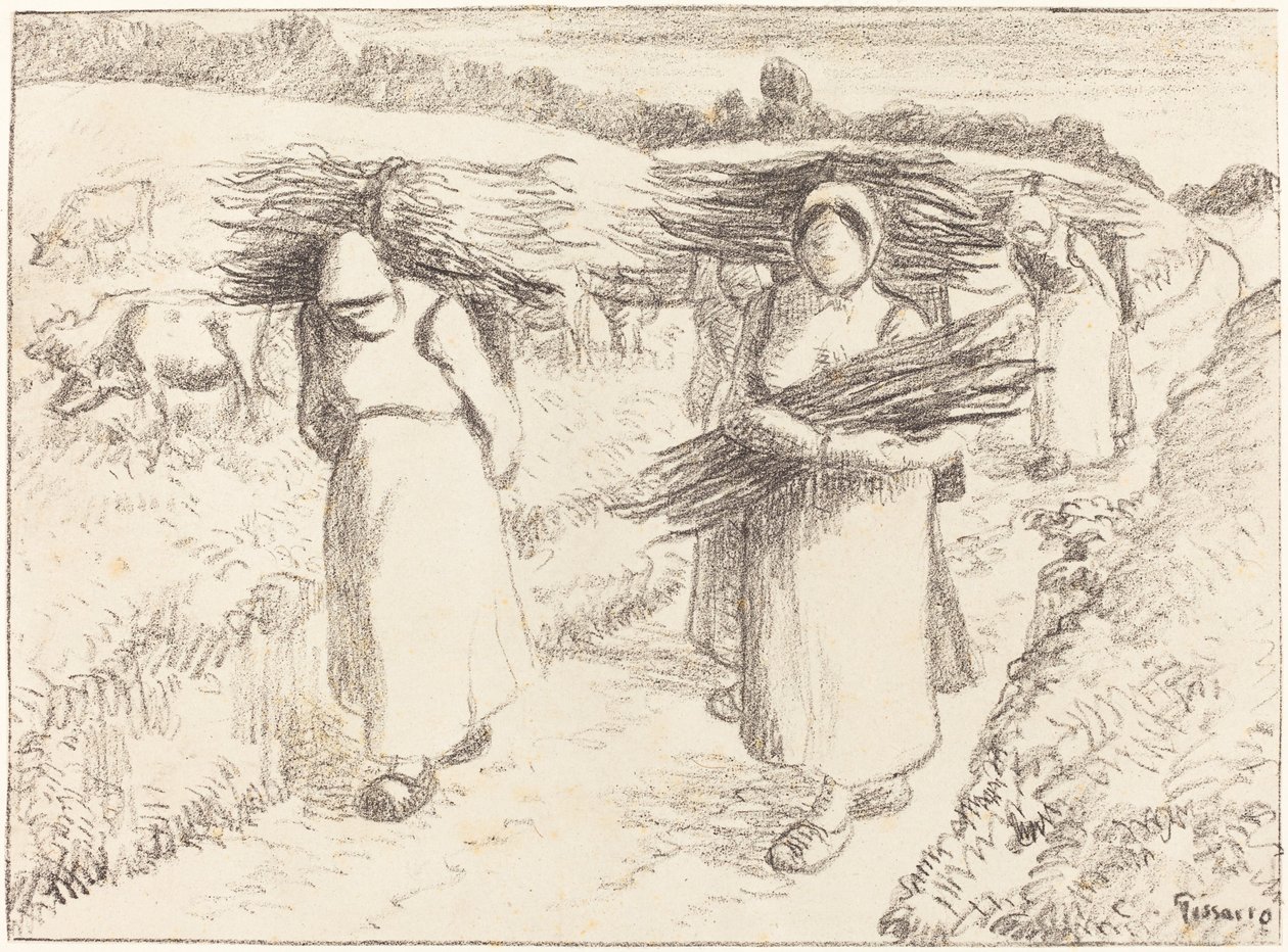 الفلاحون يحملون العصي الفلاحون يحملون العصي ، 1896. بواسطة كميل بيسارو