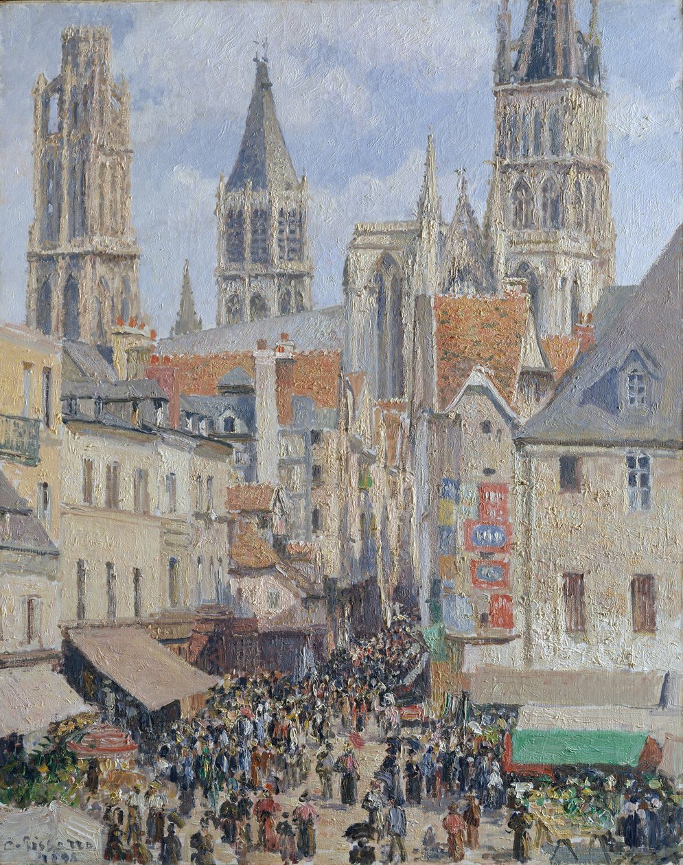 Rue de l&39;Épicerie، Rouen (تأثير ضوء الشمس) بواسطة كميل يعقوب بيسارو