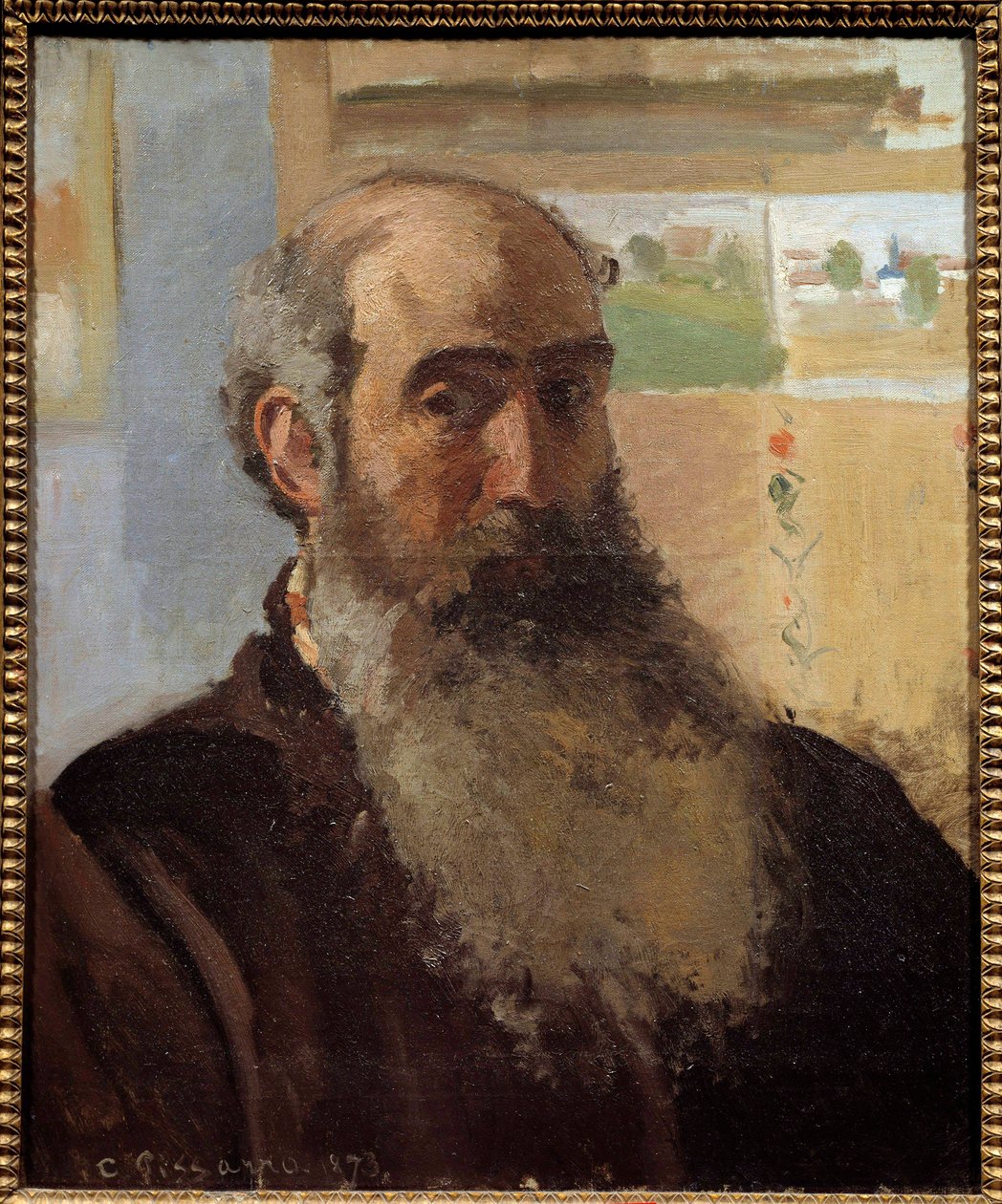 لوحة بورتريه ذاتية لكاميل بيسارو (1830-1903) 1873 صن. 0،56 × 0،46 م باريس ، متحف دورسيه بواسطة كميل يعقوب بيسارو