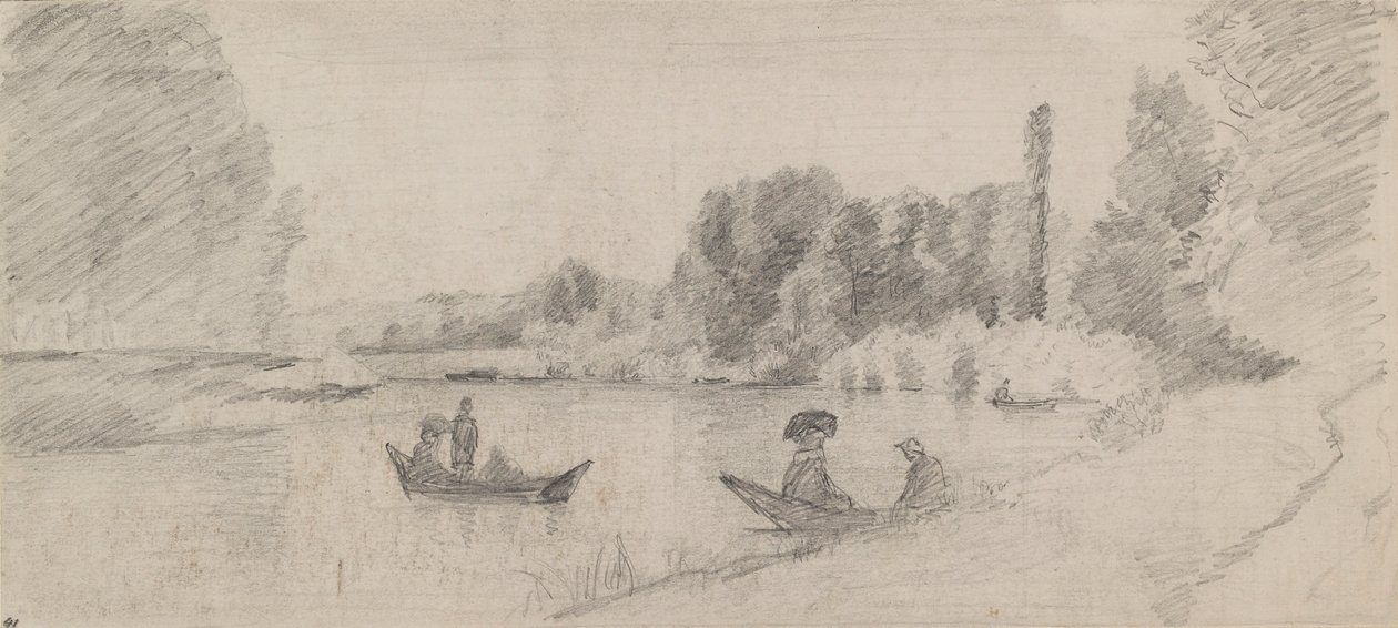 دراسة منظر نهر بالمراكب 1863-1864 بواسطة كميل بيسارو