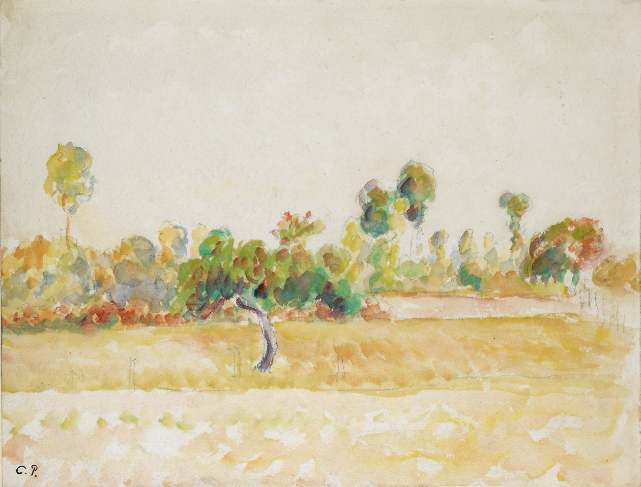 دراسة البستان في Eragny-sur-Epte ، كما هو واضح من منزل الفنان ، c1886-1890 بواسطة كميل بيسارو