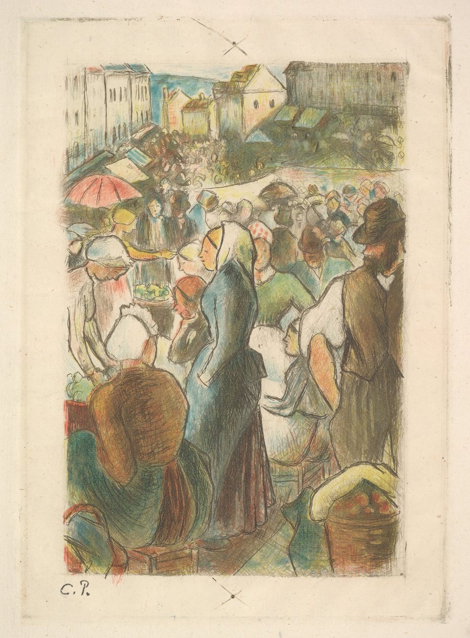 السوق في جيزور: شارع كابفيل ، 1894-95. بواسطة كميل بيسارو