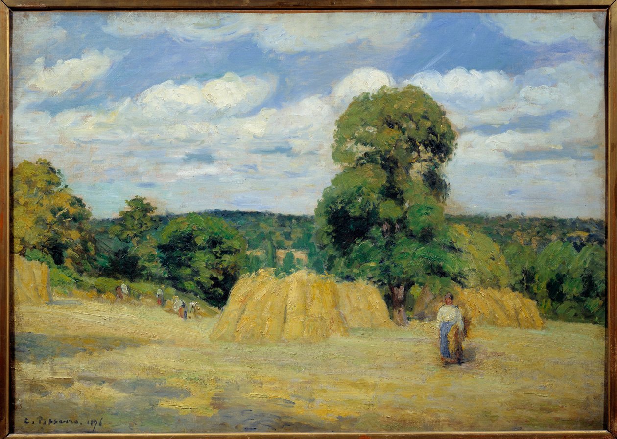 الحصاد في مونتفوكو في مايين الرسم بواسطة كاميل بيسارو (1830-1903) 1876 صن. 0،65x0،92 م باريس ، متحف أورسيه بواسطة كميل يعقوب بيسارو