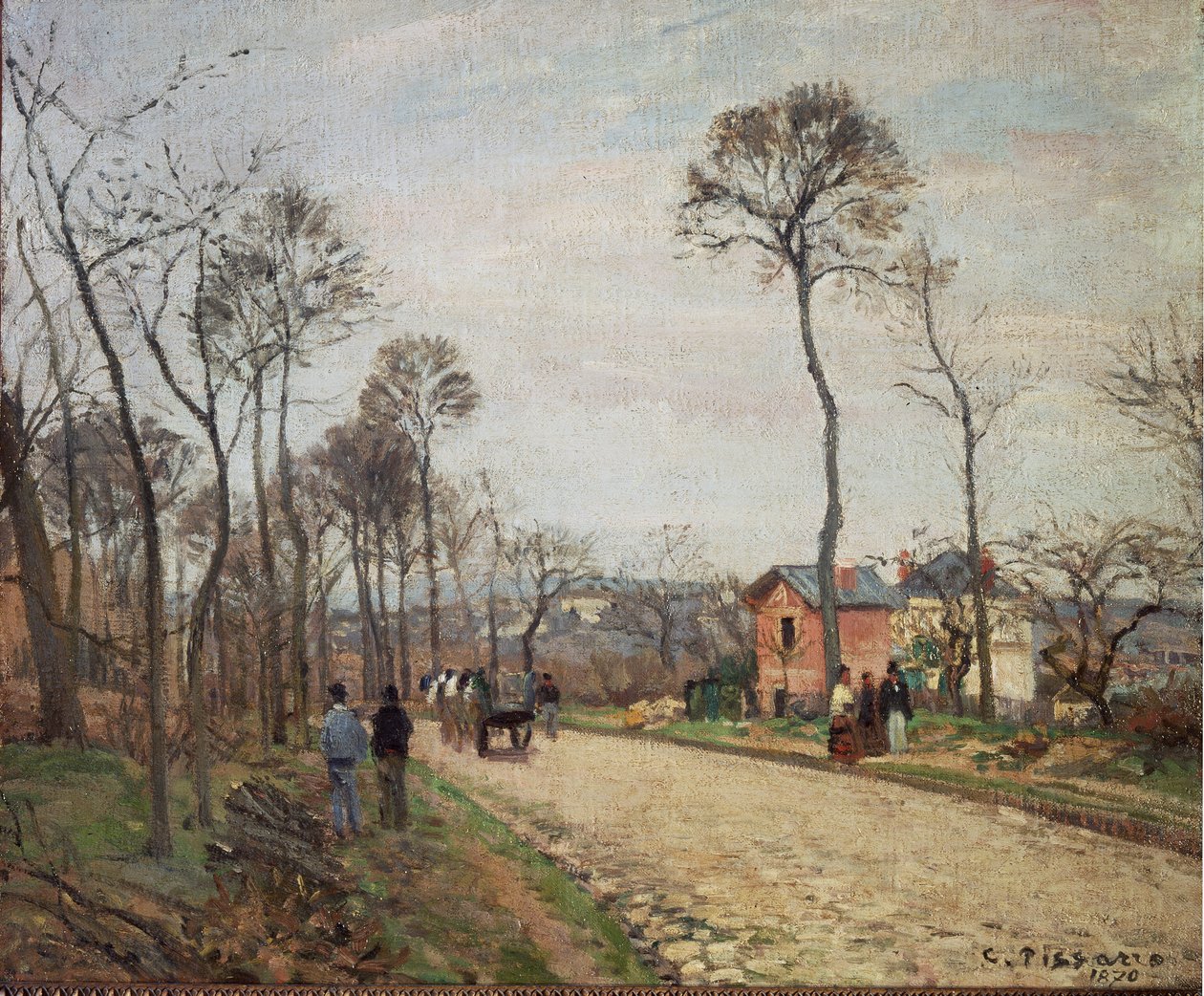 الطريق إلى Louveciennes - 1870. زيت على قماش بواسطة كميل يعقوب بيسارو