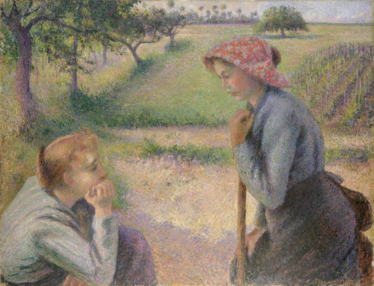 امرأتان فلاحتان صغيرتان ، 1891-92. بواسطة كميل يعقوب بيسارو