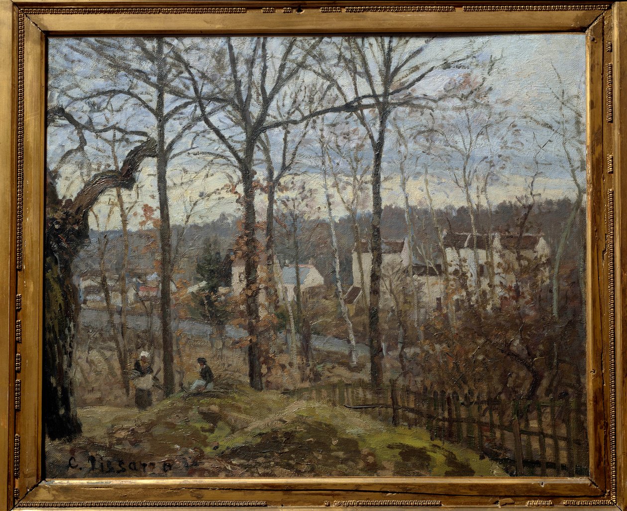 المناظر الطبيعية الشتوية في Louveciennes. لوحة كاميل بيسارو (1830-1903) بواسطة كميل يعقوب بيسارو