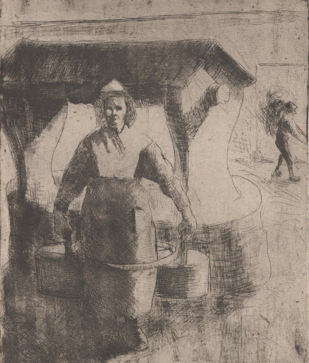 امرأة في بئر ، 1891. بواسطة كميل بيسارو