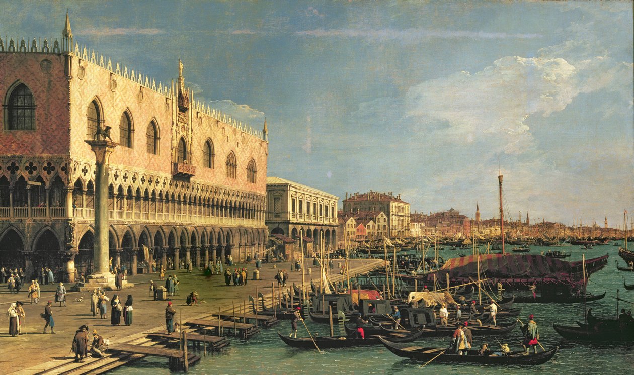 Palazzo Ducale و Riva degli Schiavoni ، البندقية بواسطة قناة جيوفاني أنطونيو (كاناليتو)