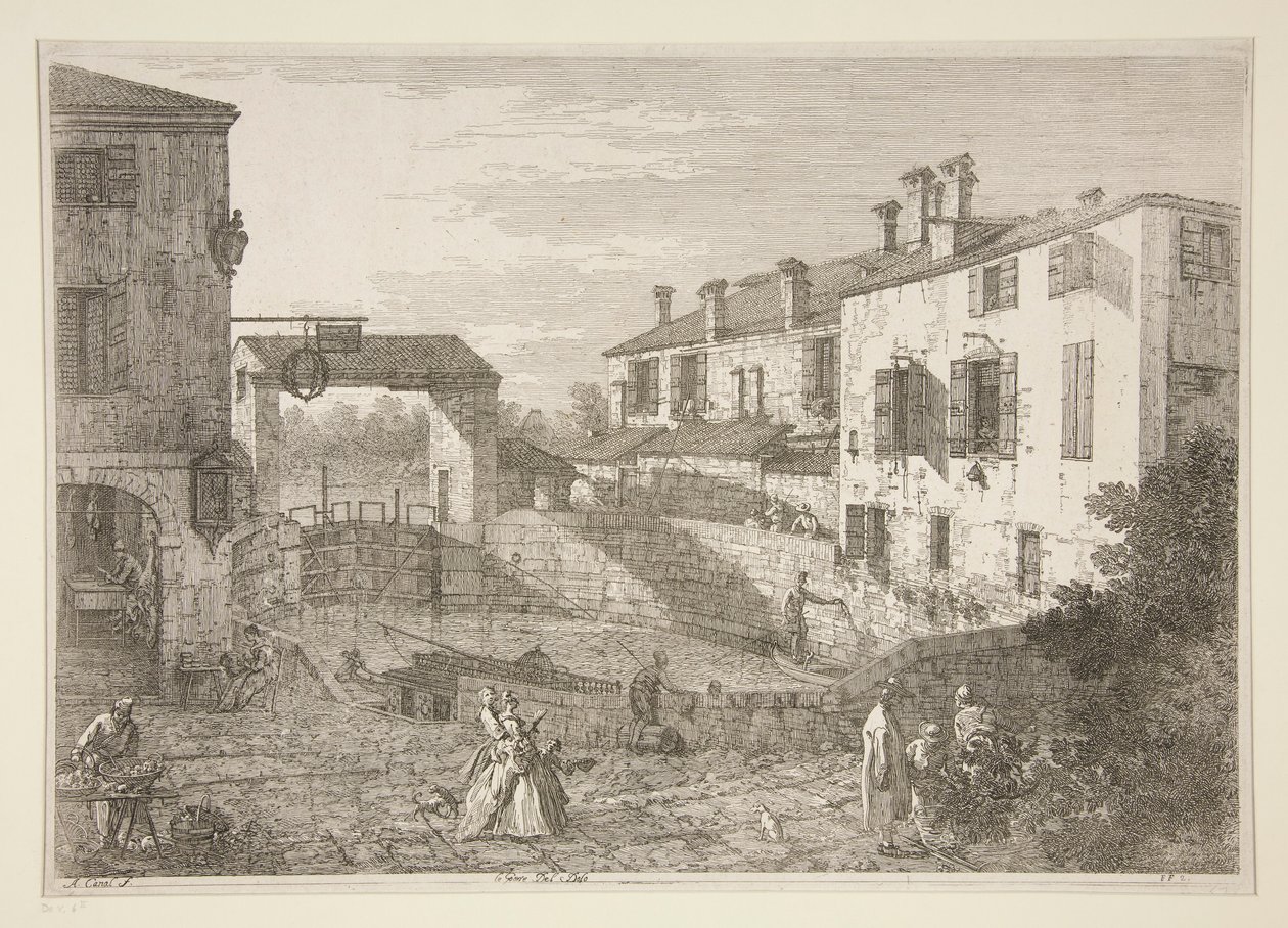 Le Porte del Dolo (The Locks of Dolo) ، من سلسلة Vedute (المشاهدات) بواسطة كاناليتو (قناة جيوفاني أنطونيو)