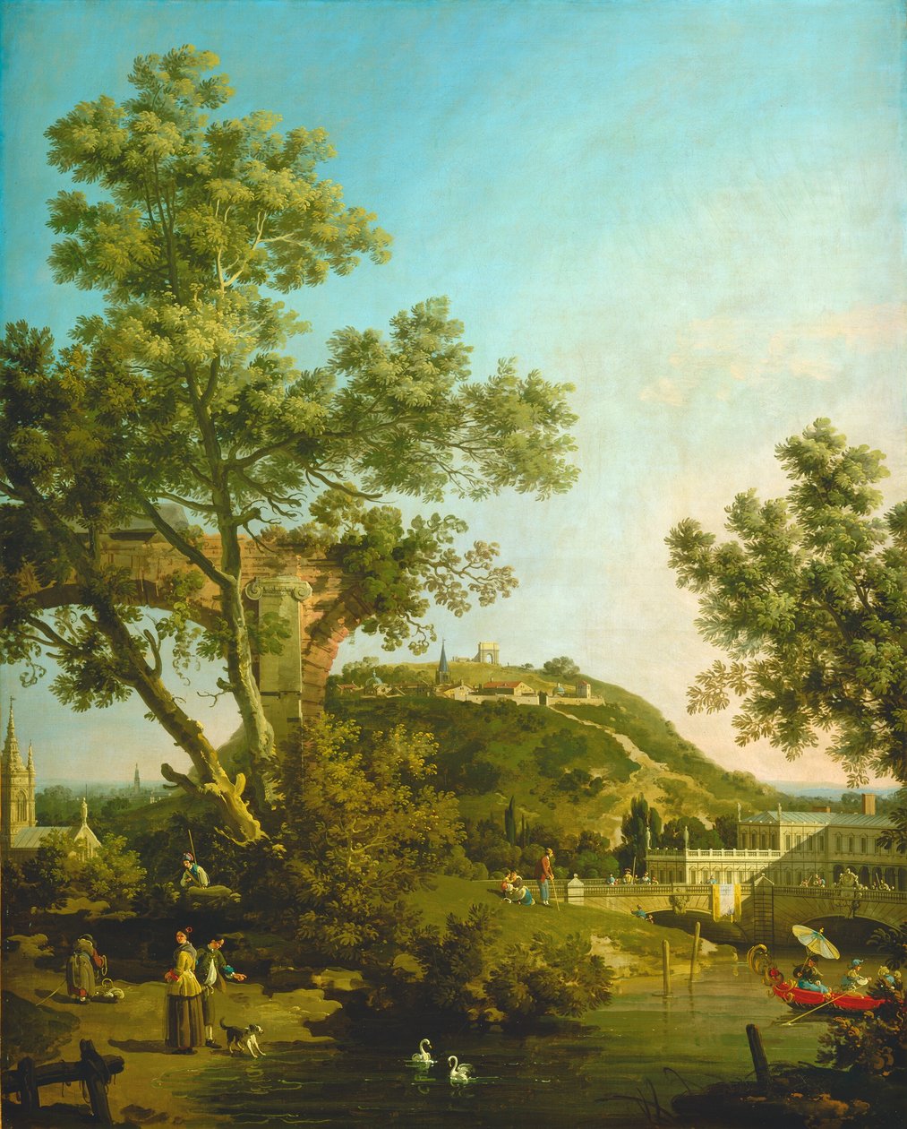 المناظر الطبيعية الإنجليزية Capriccio مع قصر ، ج. 1754. بواسطة كاناليتو
