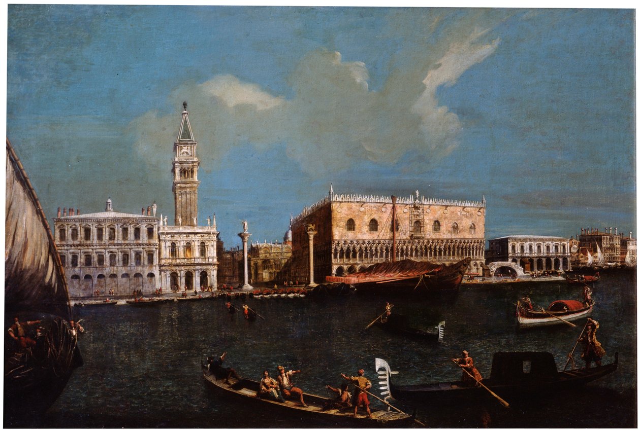 القناة الكبرى و Piazzetta و Doge's Palace في البندقية ، القرن الثامن عشر. بواسطة كاناليتو ،